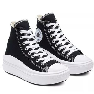 Converse Women's Black and White Platform Sneakers